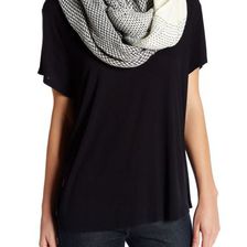 Accesorii Femei 14th Union Herringbone Knit Infinity Scarf BLACK-GREY