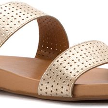 Johnston & Murphy Jodi Gold Metallic Suede