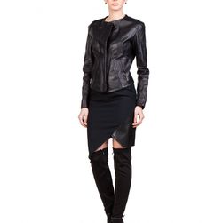 Fusta neagra asimetrica, cu insertie ecopiele, Amelie Suri