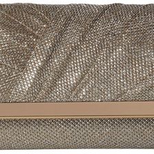 Jessica McClintock Addison Pleated Clutch Champagne