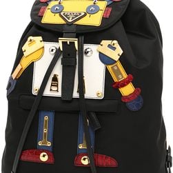 Prada Robot Nylon Backpack NERO+MIMOSA