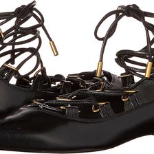 Pierre Balmain Lace-Up Ballet Flats Black