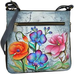 Anuschka Handbags Expandable Travel Crossbody Floral Fantasy