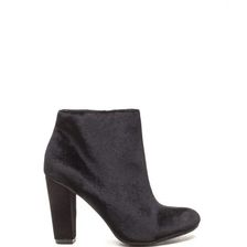 Incaltaminte Femei CheapChic Major Muse Chunky Velvet Booties Black