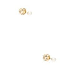 Bijuterii Femei GUESS Gold-Tone Faux Pearl and Fireball Earrings gold