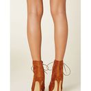 Incaltaminte Femei Forever21 Lace-Up Faux Suede Booties Chestnut
