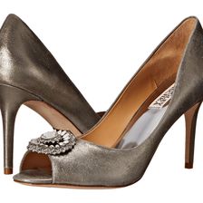Badgley Mischka Roanna II Pewter Metallic Suede