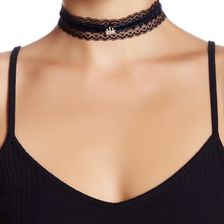 Free Press Stone Crescent Lace Choker CLEAR-RHOD-NAVY-BLACK