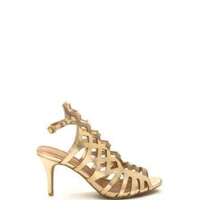 Incaltaminte Femei CheapChic Fancy \'n Fresh Metallic Caged Heels Gold