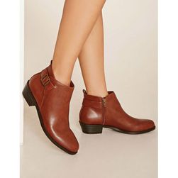 Incaltaminte Femei Forever21 Faux Leather Ankle Booties Camel