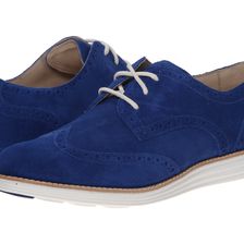 Cole Haan LunarGrand Wing Tip Bristol Blue Suede/Optic White