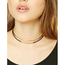 Bijuterii Femei Forever21 Curved Bar Choker Set Goldblack