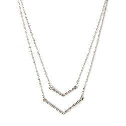 Bijuterii Femei Forever21 V-Shaped Pendant Necklace Silverclear