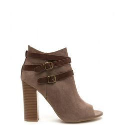 Incaltaminte Femei CheapChic Vertical Integration Faux Suede Booties Taupe