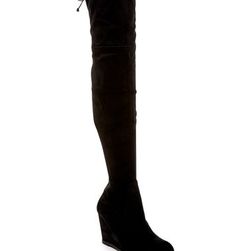 Incaltaminte Femei Catherine Catherine Malandrino Bartley Faux Fur Lined Over-The-Knee Wedge Boot black