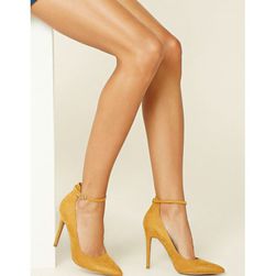 Incaltaminte Femei Forever21 Faux Suede Ankle-Strap Pumps Mustard