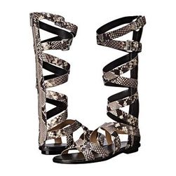 Incaltaminte Femei Michael Kors Darby Gladiator Natural Embossed Printed Snake