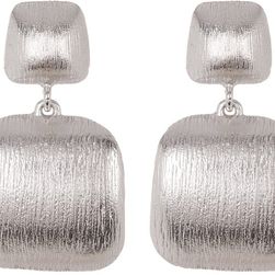 Cole Haan Rhodium Plated Square Stud & Drop Earrings IRHOD