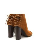 Incaltaminte Femei CheapChic Back Talk Laced-up Chunky Booties Chestnut
