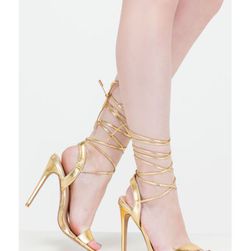Incaltaminte Femei CheapChic At Long Last Lace-up Metallic Heels Gold