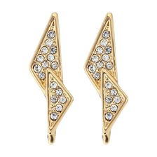 Rebecca Minkoff Crystal Pave Double Triangle Earrings Gold/Crystal