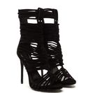 Incaltaminte Femei CheapChic Most Wanted Faux Suede Caged Heels Black