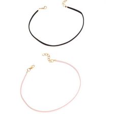 Bijuterii Femei CheapChic Two Skinny Faux Leather Choker Set Blushblack
