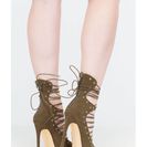 Incaltaminte Femei CheapChic Eclectic Slide Lace-up Pointy Heels Olive