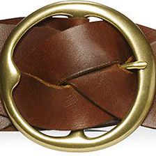 Ralph Lauren Braided Calfskin O-Ring Belt Cuoio