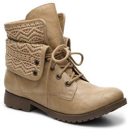 Incaltaminte Femei Rock Candy Spraypaint Lace Combat Boot Tan