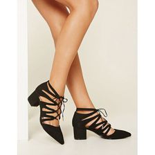 Incaltaminte Femei Forever21 Caged Lace-Up Sandals Black