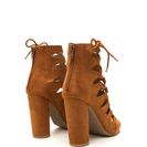Incaltaminte Femei CheapChic Side Chick Laced-up Faux Suede Booties Whisky