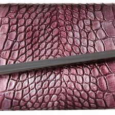 Jessica McClintock Allie Croco Asymmetrical Clutch Wine