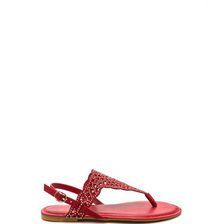 Incaltaminte Femei CheapChic Elegant Flair Faux Nubuck Sandals Red