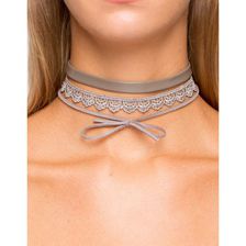 Bijuterii Femei CheapChic Double Lace Suede 3pc Choker Set Gray