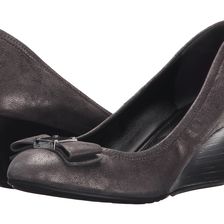 Cole Haan Tali Grand Bow Dark Silver Metallic Suede