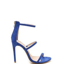 Incaltaminte Femei CheapChic Three To One Faux Suede Strappy Heels Blue