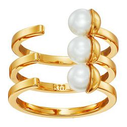 Bijuterii Femei Rebecca Minkoff Two-Tone Bead Wrap Ring GoldPearl