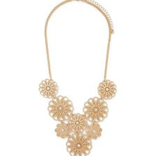 Bijuterii Femei Forever21 Floral Rhinestone Bib Necklace Gold