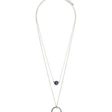 Bijuterii Femei Forever21 Faux Stone Layered Necklace Bsilverpurple