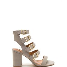 Incaltaminte Femei CheapChic Gimme Five Faux Nubuck Chunky Heels Grey