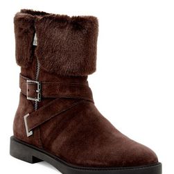 Incaltaminte Femei Ivanka Trump Chani Faux Fur Trim Ankle Bootie DBRSU