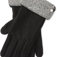 Ralph Lauren Herringbone Wool-Blend Gloves Black/Black Herringbone