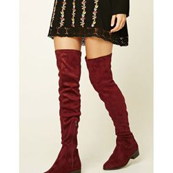 Incaltaminte Femei Forever21 Faux Suede Over-The-Knee Boots Berry