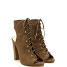 Incaltaminte Femei CheapChic Chic Outlook Lace-up Chunky Heels Olive
