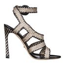 Incaltaminte Femei Sergio Rossi Antibes PlatinumBlack Braided Leather