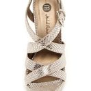 Incaltaminte Femei Michael Antonio Randy Metallic Snake Embossed Platform Sandal Silver