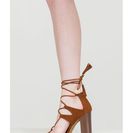 Incaltaminte Femei CheapChic Strappy Starlet Chunky Lace-up Heels Chestnut