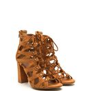 Incaltaminte Femei CheapChic Dreamy Discovery Caged Chunky Heels Whisky