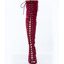 Incaltaminte Femei CheapChic Lace-up 4 Anything Stiletto Boots Berry